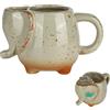 elthmpr Elephant - Tazza da caffè con elefante, 430 ml, in ceramica, 3D, con porta bustine da tè, per donne, uomini e amanti degli animali