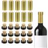 QUARKZMAN 40pz Capsule PVC Termoretraibili con 40pz Tappo Tappetto per Vino Sigillante per Bottiglie Vino Tappi con Linguette a Strappo per Bottiglie Vino Cantine Casa 30x60mm Giallo