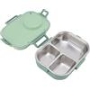 Goshyda Lunch Box, 1100 Ml Doppio Strato 3 Griglia, Lunch Box Termico in Acciaio Inossidabile 304 con Bacchette Cucchiaio Zuppa Ciotola, Contenitore per Alimenti per Bambini Studenti