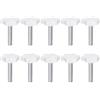 QUARKZMAN 10 Pezzi Manopole a Stella M8 x 35mm Filettatura Maschio 32mm Vite di Serraggio a Mano 6-Punte Pomello in Plastica Maniglia Filettata di Ricambio, Bianco