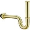 Keymark Sifone per lavabo dorato spazzolato, sifone tubolare in ottone - sifone universale sifone sifone sifone lavabo 1 1/4 x 32 mm - scarico su misura