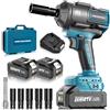 blayram 1200 Nm Avvitatore a Impulsi Brushless Compatibile con batterie Makita 18V, Avvitatore a Batteria da 1/2 pollice con 2 batterie da 4,0 Ah, Avvitatore ad Impulsi con 5 bussole per auto e casa
