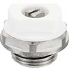 PATIKIL 3/8 BSP Maschio Filettatura Manuale Radiatore Aria Sfiato Tappo Valvola, Nichel Placcato Ottone Spina per Radiatore Riscaldatore, Argento Bianco