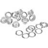 sourcing map Sourcingmap, occhielli con rondelle, 13,5 x 8 x 7 mm, in lega, per progetti fai da te o fai da te, colore: argento, 100 pezzi