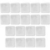 REBECCAGIBSON 18 supporti autoadesivi per mensole, supporti per mensole adesivi, supporti mensole armadio autoadesivi, 7 x 7 cm, transparente, per armadio, scarpiera, libreria, armadi, ripostigli