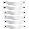 Brute Strength - Maniglie in pelle - 20 x 2,5 cm - Bianco - 6 pezzi | Maniglie e tiranti in cuoio pieno fiore per mobili, armadi e cassettiere; viti corte e lunghe incluse