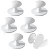 Saituo Home 6 Pezzi Maniglie per Mobili da Cucina, Maniglie per Mobili Self Adhesive, Pomelli per Cassetti Rotondi, Pomello Porta Acciaio Inossidabile, Ideale per Armadio Cassetto Armadio (Bianco)