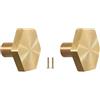 HNJKJEU Pomelli per Cassetti Ottone con Viti 2 Pezzi Solido Ottone Manopole per Mobili Pomelli per Cassetti Pomolo per Porte Armadi e Credenze Oro Esagono 27mm