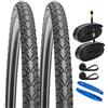 YunSCM 2PCS Pieghevole 28 Pollici pneumatici 28x1.50 700x38c ETRTO 40-622 Plus 2PCS 700C Camera d'aria AV48mm Valve compatibile Bicicletta 700x38C 700x40C copertoni e Camera d'aria