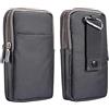 Borsa da Cintura in Pelle Cellulare Uomo, Fondina Cellulare Cintura Pelle, 6.5 Orizzontale Smartphone Custodia con Clip da Cintura Telefono Sacchetto Marsupio Portamonete Portafoglio con Moschettone