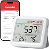 SwitchBot rilevatore di CO2, termometro ambiente interno con sensore CO2, ampio display, tester di qualità dell'aria Bluetooth, igrometro umidità casa