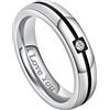 AmDxD Coppia di anelli in acciaio inox, eleganti anelli da donna e da uomo con incisione I Love You, anelli di fidanzamento in acciaio inox, acciaio inox, zirconia cubica