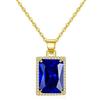 VONSSY Collana da donna con ciondolo in pietra preziosa | Collana con pietra portafortuna cristallo-rubino-smeraldo | Catena placcata in platino 18 carati | Bellissimo regalo di gioielli in argento