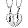 Bling Jewelry Collana con ciondolo a puzzle spezzato a forma di cuore per madre e figlia, set di 2 pezzi separabili, in acciaio inossidabile tono argento per mamma.