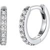 FaithHeart Strass Orecchini Argento S925 8mm Orecchini a Cerchio Oro con Strass Zirconi Orecchini Minimalisti