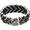 OIDEA Bracciale da uomo in acciaio INOX con teschi per un look gothic, retrò, larghezza 25 mm, lunghezza 21,5 cm