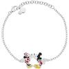 Disney Bracciale Minnie e Topolino, Argento Sterling con Smalto per Bambini e Ragazze, Gioielli