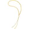 COOLSTEELANDBEYOND Placcato in Oro Intrecciato Lariat Collana, Regolabile Y-Forma Lunga Catena, Elegante Stratificato, Festa Evento