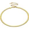 Bestyle Collana Catena Serpente Collana Catena Piatta Argento 3mm/5mm, 32/38/46 cm Collana Donna Serpente Acciaio Confezione Regalo