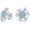 Bling Jewelry Orecchini A Perno A Forma Di Fiocco Di Neve Natalizio Azzurro Ghiaccio In Zircone Cubico Invernale Per Donne Adolescenti Argento Sterling .925