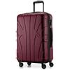 SUITLINE Valigia media 66 x 44 x 27 cm ABS rigida espandibile (58-68 L) con lucchetto TSA 4 ruote doppie manico telescopico leggera valigia viaggio, Borgogna