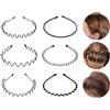 Qufiiry 6 Pezzi Cerchietto Capelli Donna, Fascia per Capelli Uomo In Metallo, Cerchietto Capelli Uomo, Unisex Cerchietto Per Capelli Wave da Uomo e Donna Antiscivolo Copricapo alla Moda Sportivo