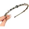 Qiwenr Fascia per capelli nera con strass di cristallo per ballo/festa