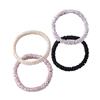 SanKristo Set di 4 donna 100% pura seta di gelso elastici capelli 19 momme 1cm piccoli morbidi che non danneggiano i capelli e riducono l'effetto crespo regalo dormire ragazze, bianco/nero/rosa/viola
