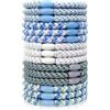 Sularpek 15 Pezzi Elastici Capelli Donna Blu, Elastici per Capelli, Bracciale Intrecciato Alla Moda, Elastico Capelli Senza Metallo per Ragazze per Capelli Sottili, Spessi, Medi e Lunghi