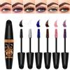 CHSEEO Mascara Colorato, 6 Colori Mascara Colorati per Ciglia, Mascaras Verde Blu Viola Impermeabile Lunga Durata a Prova di Sbavature, per Ciglia in Fibra 3D Voluminoso Trucco Ciglia