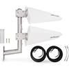 MOPHAMP Antenna 5G 4G LTE Esterno 2X2 MIMO 698-2700 | 3300-3800 MHz Guadagno fino 15 dBi Compatibile per Modem e Router con Uscita SMA | Adattatore TS9, 2 cavi a bassa perdita da 10 m e palo L-Mount inclusi