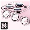 LucBuy Protezione per Obiettivo Della Fotocamera Compatibile con iPhone 12 Pro Max, Copertura per Fotocamera in Vetro Temperato Glitterato, Anelli Metallici Individuali