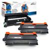 Starlet24 2*Toner TN2220 + 1*Tamburo DR2200 per Brother MFC-7360N HL-2130 FAX-2840 HL-2250DN DCP-7055 MFC-7460DN DCP-7055W HL-2240 HL-2270DW MFC-7860DW