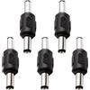 KUOQIY 5 Pezzi 5.5x2.1 mm DC Connettore Alimentazione a Corrente, Adattatore da Spina Maschio a Maschio CC, per Telecamere a Circuito Chiuso, Strisce LED, Computer Portatili, Sistemi di Sicurezza