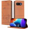 XINYEXIN Custodia per Google Pixel 9a, Cover a Libro in Pelle PU con Blocco RFID, Slot per Carte, Supporto, Protezione Completa Antiurto - Marrone