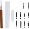 ViaGasaFamido Craft Hobby Cutter, Lame in Acciaio Al Carbonio SK5, Manico in Palissandro in Ottone, per Caricamento in Legno, Pelle, Carta