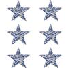 PATIKIL Stelle Termoadesive, 6pz Stelle Adesive Argento con Strass Glitter e Cristalli Patch di Stoffa per Artigianato Fai da Te Riparazione Abbigliamento Jeans, Blu 6cm