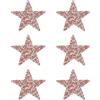 PATIKIL Stelle Termoadesive, 6pz Stelle Adesive Argento con Strass Glitter e Cristalli Patch di Stoffa per Artigianato Fai da Te Riparazione Abbigliamento Jeans, Rosa 6cm