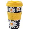 IDRINK®- Tazza in RPET per Caffé con Tappo in Silicone Apribile, Facile da Portare 435 ml, Mug Takeaway Plastica Riciclata 8.7 x 8.7 x 15 cm Ergonomica 435 ml (DAISY)
