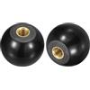 QUARKZMAN 4pz Manopole Sfera Filettate, Manopola Sfera Termoindurente Filettatura Femmina M6 25mm Dia Manopola Sfera Funzionamento Tonda Inserto Rame per Maniglia Leva Macchina, Nero
