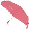 Pepe Jeans Macy Ombrello Pieghevole Rosso Poliestere con bastone in Alluminio, rosso, Ombrello