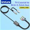 unnlink Convertitore Audio Unnlink da Coassiale 192KHz a 2RCA + Aux 3.5mm, da TV SPDIF Coassiale ad Amplificatore e Soundbar
