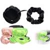 AOYEGIC 3 pezzi Cap Scrunchie elastici per capelli, copertura riutilizzabile per bevande, coperchio per capelli, copertura protettiva per bevande, accessorio rave (nero, rosa e verde)
