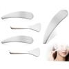 AOYEGIC Spatole Cosmetiche Da 4 Pezzi, Piccole Spatole Curve In Acciaio Inossidabile Per Crema, Cucchiai Applicatori Riutilizzabili, Utilizzate Per Creme Viso A Casa E In Viaggio