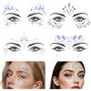 WDZGX Viso Gemme Adesivi Lucido Brillantini Festival Strass Glitter 4 Pezzi per Feste Halloween Trucco Musicale Carnevale