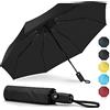 ZOMAKE Ombrello Pieghevole, Ombrelli Pioggia Piccolo Antivento da Viaggio, Umbrella Resistenti Grande Portatile Automatico, Ombrellini Leggero Compatto al Vento Forte per Uomo Donna (Nero/42in)