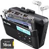 KLIM K7 Cassette Player con auricolari Fusion - Convertitore Cassette MP3 - Lettore Cassette Audio Portatile - Microfono e Altoparlante Incorporati - Batteria Ricaricabile - Auricolari - Scheda SD da 16 GB