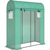 Outsunny Serra da Giardino con Rivestimento in PE, Porta Avvolgibile e Finestre a Rete, 170x68x200 cm, Verde | Aosom Italy