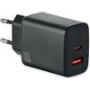 Caricatore da parete GaN 65W a 2 poli UE con ricarica rapida PD, USB-A + USB-C personalizzate o neutre