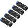 PATIKIL 1/4 a 6mm Riduzione Connessione a Pressione Aria Tubo Raccordo, 5pz Dritto Unione Riduttore Pneumatico Rapida Connessione Raccordi, Nero & Blu